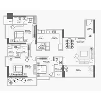 1 Presidential Baner 3 BHK Floor Plan Image