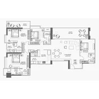 1 Presidential Baner 4 BHK Floor Plan Image